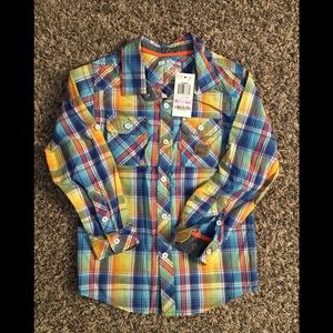 Boys Plaid Long Sleeve Button Down Shirt